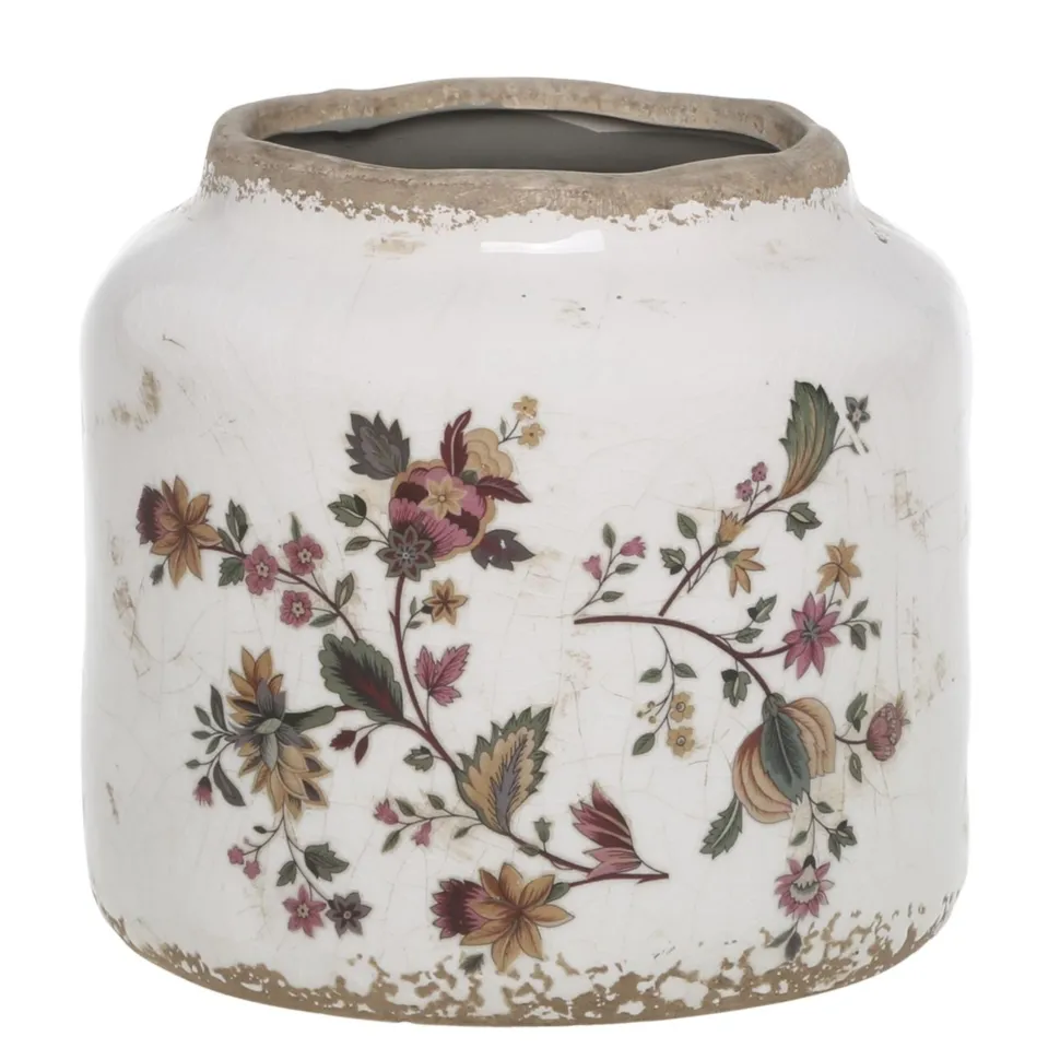 Chic Antique Nancy Blumentopf Typ 2 mit Blumenmotiv