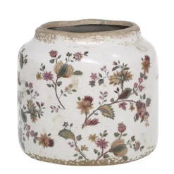 Chic Antique Nancy Blumentopf Typ 2 mit Blumenmotiv