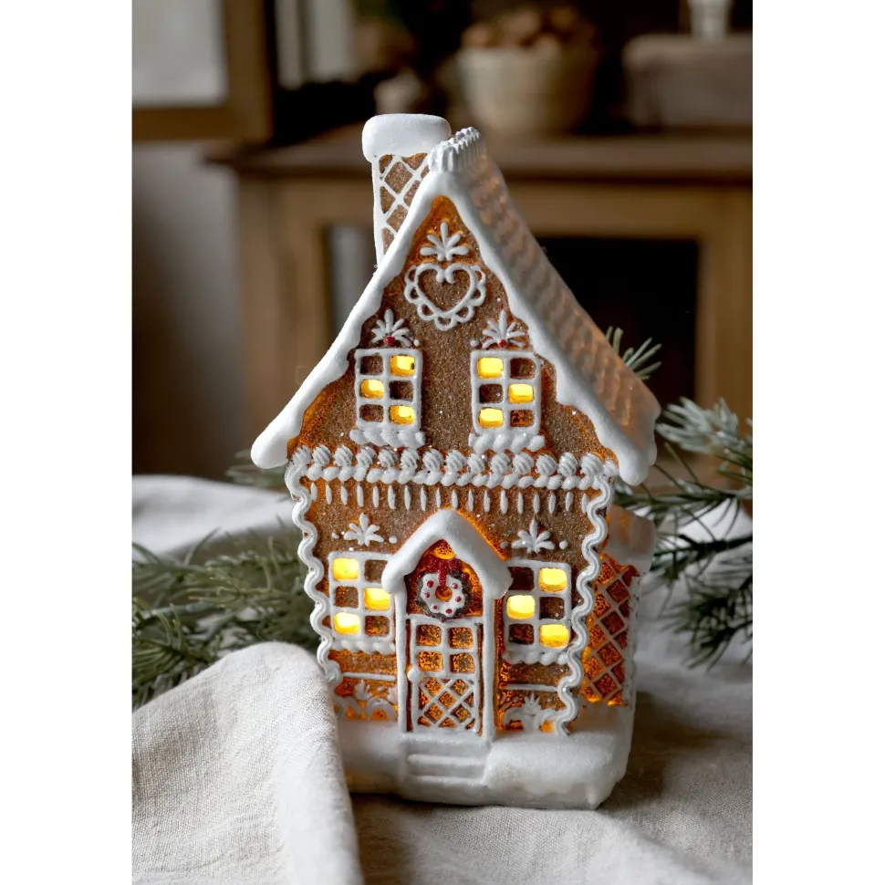 Chic Antique Noël Lebkuchenhaus mit LED