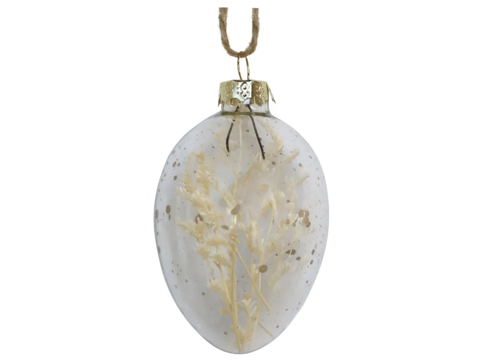 Chic Antique Osterei aus Glas mit Blumen