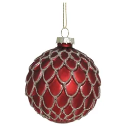 Chic Antique Rote Weihnachtskugel aus Glas