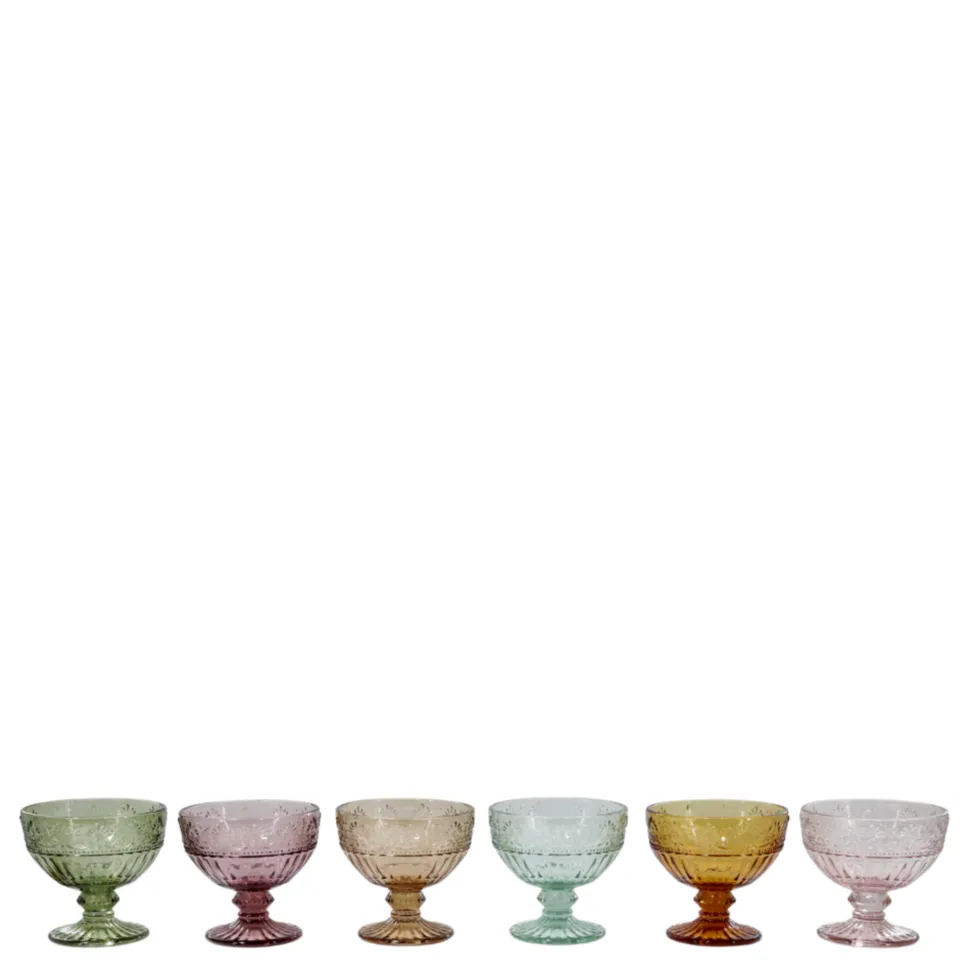 Chic Antique Saint-Émilion Trinkschale Glas mit Muster 6er
