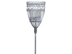 Chic Antique Spieß für Teelichthalter mit Glas aus Eisen