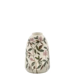 Chic Antique Steingut Vase mit Blumenmotiv 2