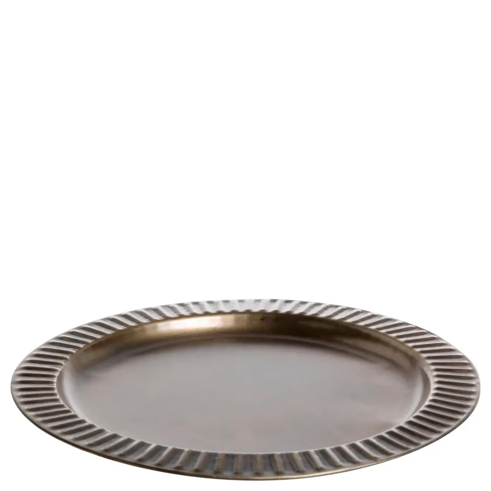Chic Antique Tablett mit Riffeln Antique Messing