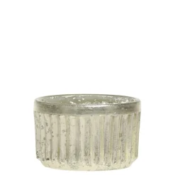 Chic Antique Teelichthalter mit Rillen in Silber