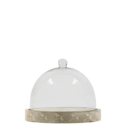 Chic Antique Tours Glasglocke mit Schnitzereien