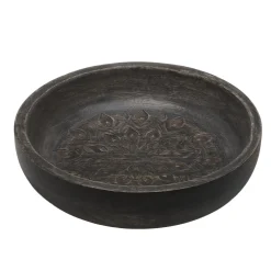 Chic Antique Tours Schüssel mit Schnitzereien L Schwarz