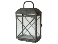 Chic Antique Vintage Laterne mit Eisenkreuz