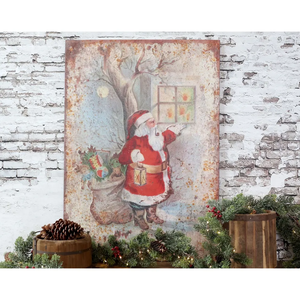 Chic Antique Vintage Schild mit Weihnachtsmann