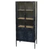 Chic Antique Vitrinenschrank mit Glastüren im Industrial Look