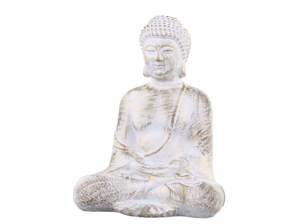 Chic Antique Vittel Buddha mit Gold Muster