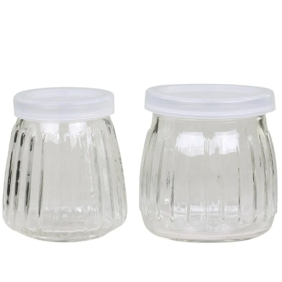 Chic Antique Vorratsgläser mit Rillen 2er