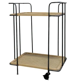 Chic Antique Wagen mit 2 geflochten Ablagen