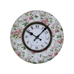 Chic Antique Wanduhr Flower Power