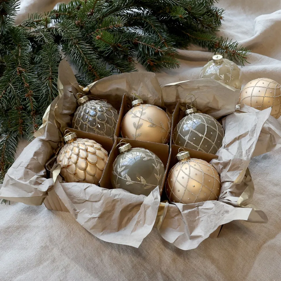Chic Antique Weihnachtskugeln in einer Schachtel 6er-Set