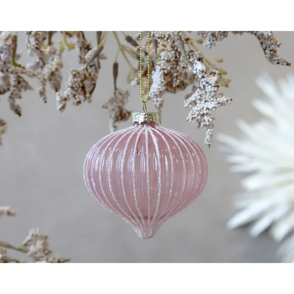 Chic Antique Weihnachtskugel Rosa Tropfenform