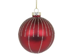 Chic Antique Weihnachtskugel mit Glitzer, rot
