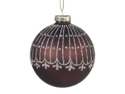 Chic Antique Weihnachtskugel mit Glitzer Streifenmuster