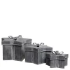Chic Antique Winterliches Geschenkbox 3er-Set mit Schleife