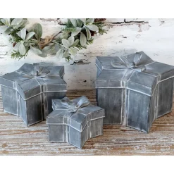 Chic Antique Winterliches Geschenkbox 3er-Set mit Schleife