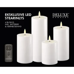 Deluxe Homeart Geschenkbox LED Blockkerzen Set mit Fernbedienung