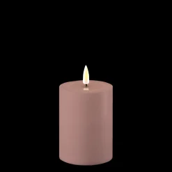 Deluxe Homeart LED Real Flame Outdoor Stumpenkerze staubig rot