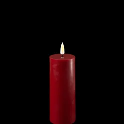 Deluxe Homeart LED Stumpenkerze Real Flame bordeaux