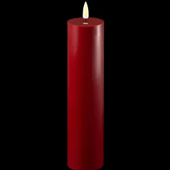 Deluxe Homeart LED Stumpenkerze Real Flame bordeaux
