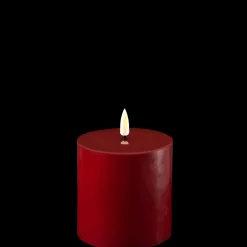 Deluxe Homeart LED Stumpenkerze Real Flame bordeaux