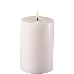 Deluxe Homeart LED Stumpenkerze Real Flame weiß