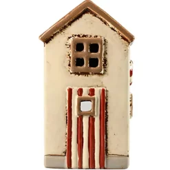 Det Gamle Apotek Lichthaus Keramikhaus Strandhütte creme-rot