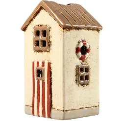 Det Gamle Apotek Lichthaus Keramikhaus Strandhütte creme-rot