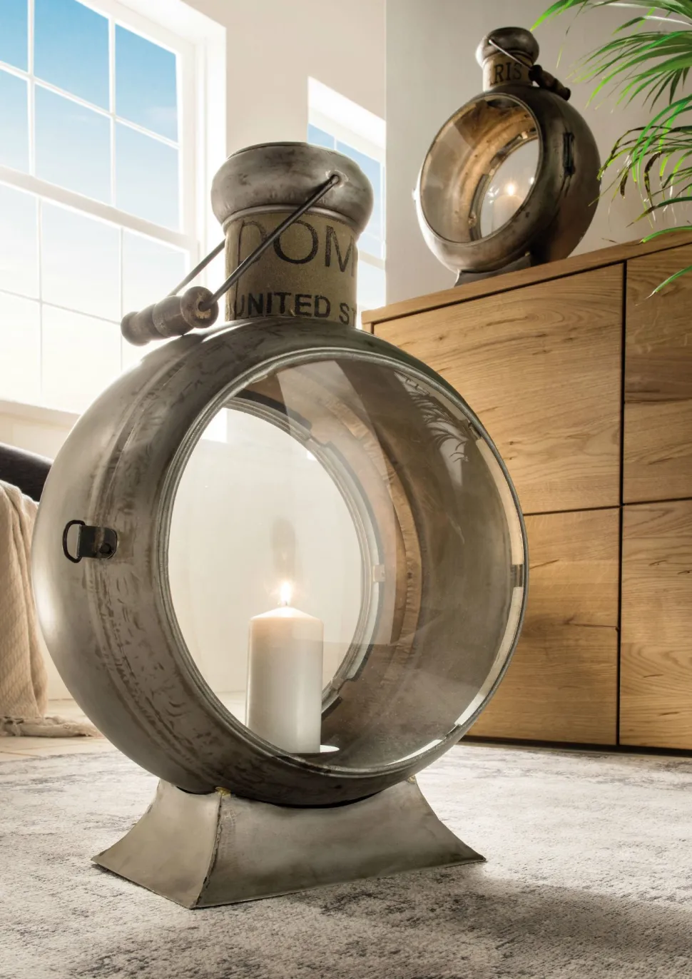 Faktorei Vintage-Metall Laterne silber