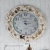 Faktorei Wanduhr Shabby, recyceltes Holz, weiß