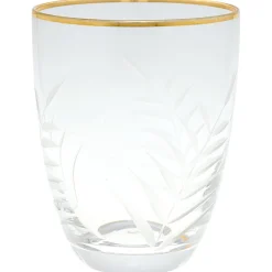 GreenGate Wasserglas Cutting mit Goldrand