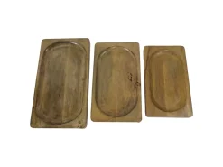 HSM Collection Servierbretter Natural Mangoholz 3er-Set