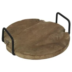 HSM Collection Serviertablett mit Griff Teakholz