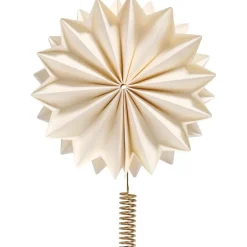 IB Laursen Baumspitze Stern weiß mit messingfarbenem Halter