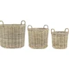 IB Laursen 3er Korbsatz Rattan mit 2 Henkeln