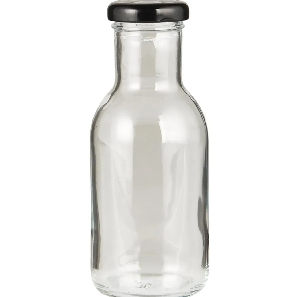 IB Laursen Glas-Flasche mit schwarzem Schraubdeckel
