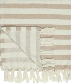 IB Laursen Hammam Handtuch mit Fransen und Streifen