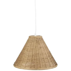 IB Laursen Hängelampe Bambus Geflecht schräg