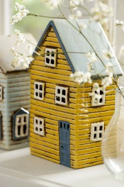 IB Laursen Keramik Haus für Teelicht Thorshavn gelb