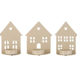 Ib Laursen Kerzenhalter für Teelicht Hausfassade 3er Set