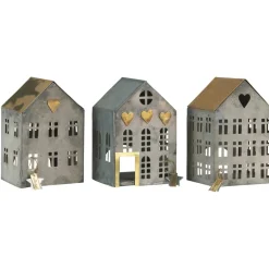 IB Laursen Metall Teelichthäuser Stillenat 3er Set