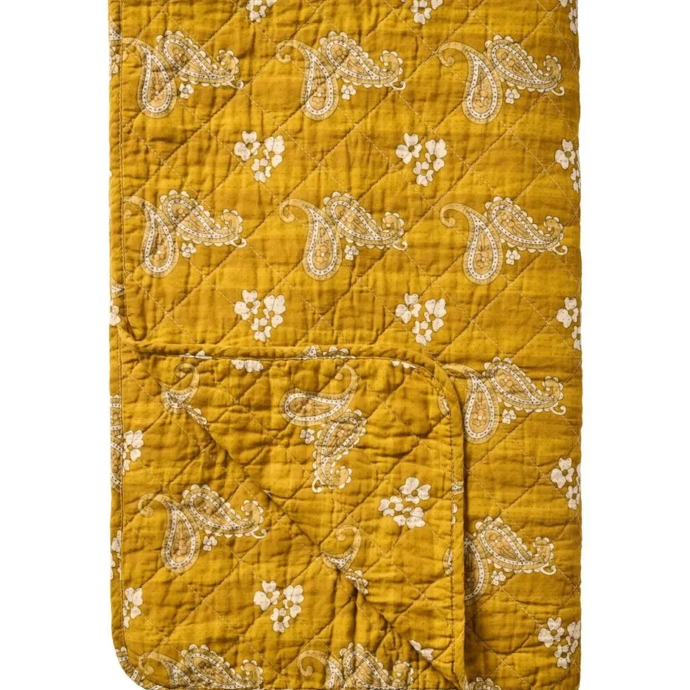 IB Laursen Quilt mustard mit Paisleymuster, gesteppte Decke