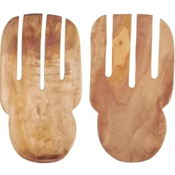 IB Laursen Salatbesteck aus Olivenholz breites Modell