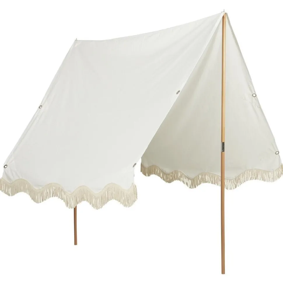 IB Laursen Sonnensegel mit Fransen und Holzstangen