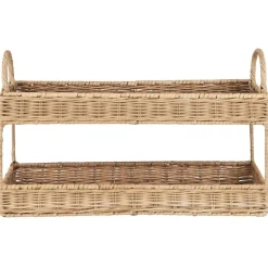 IB Laursen Tablett mit 2 Etagen aus Rattan